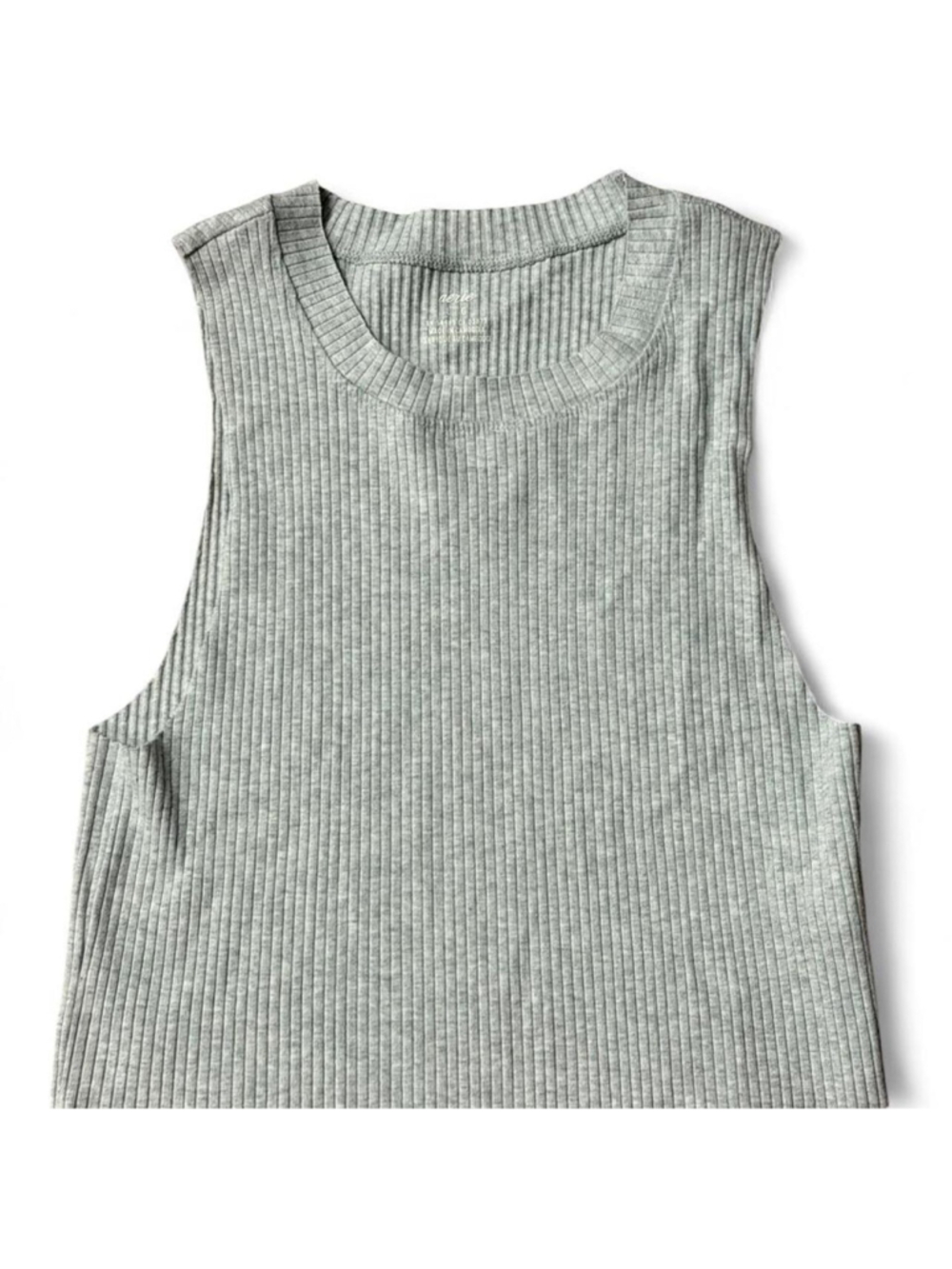 Aerie gray ribbed knit tank top in a L #aerie #ribbed